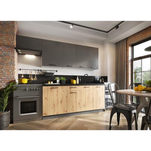 Kuchynská linka Clara 240 sivý grafit/artisan