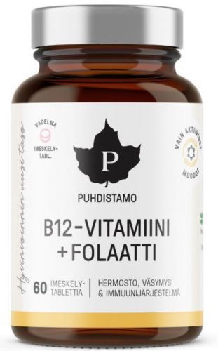 Puhdistamo Vitamín B12 Fola (Vitamín B12 s folátom Quatrefolic) 60 tabliet variant: malina