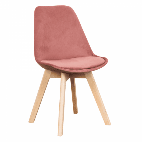 Židle, růžová Velvet látka/buk, LORITA