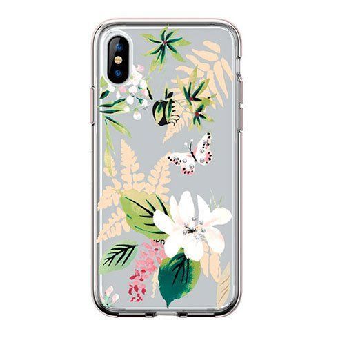 Comma kryt Butterfly Crystal Flower Series pre iPhone XS Max, white 6938595318078