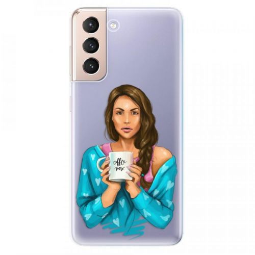 Odolné silikónové puzdro iSaprio - Coffe Now - Brunette - Samsung Galaxy S21