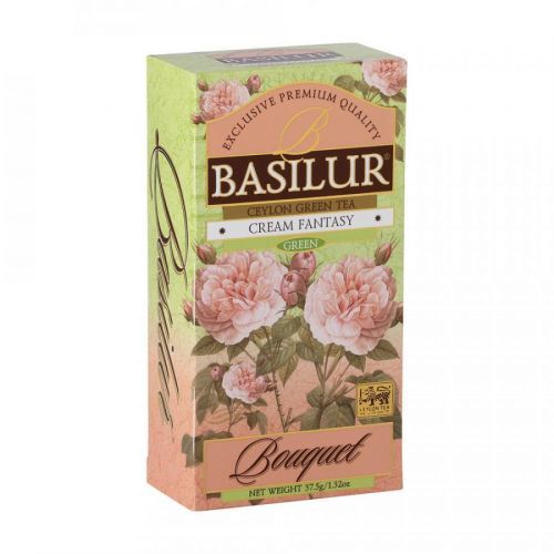 BASILUR Bouquet Cream Fantasy zelený čaj 25 vrecúšok