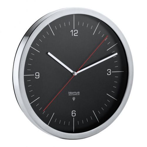 Nástenné hodiny rádiovo riadené RONO čierne Ø 24 cm