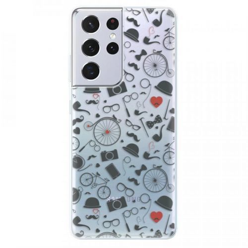 Odolné silikónové puzdro iSaprio - Vintage Pattern 01 - black - Samsung Galaxy S21 Ultra