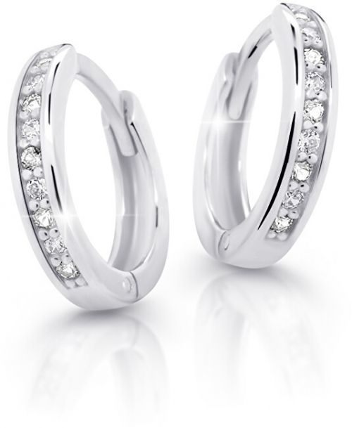 Cutie Jewellery Pôvabné kruhové náušnice z bieleho zlata C3342-80-X-2 bílá
