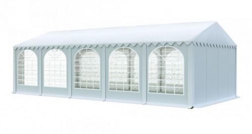 Záhradný párty stan 5x10m PROFI - nehorľavý Biela