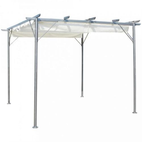 Pergola so zaťahovacou strechou 3 x 3 m Dekorhome Biela