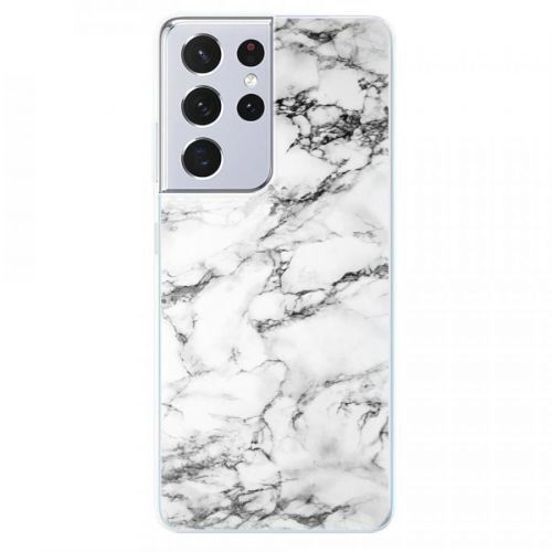 Odolné silikónové puzdro iSaprio - White Marble 01 - Samsung Galaxy S21 Ultra