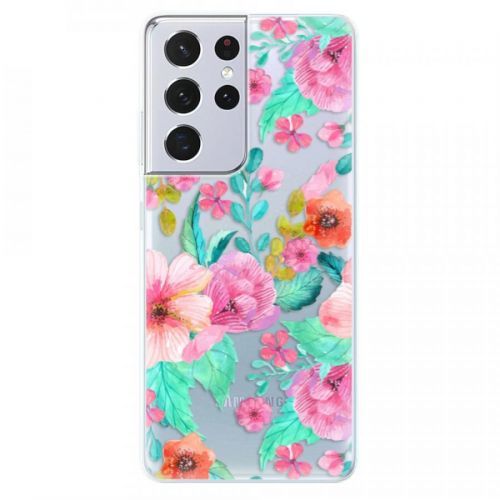 Odolné silikónové puzdro iSaprio - Flower Pattern 01 - Samsung Galaxy S21 Ultra