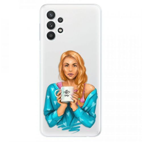 Odolné silikónové puzdro iSaprio - Coffe Now - Redhead - Samsung Galaxy A32 5G