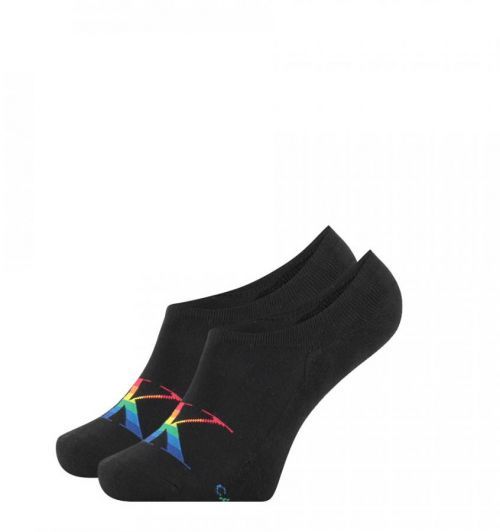 CALVIN KLEIN - CK jeans logo black neviditeľné ponožky - pride edition
