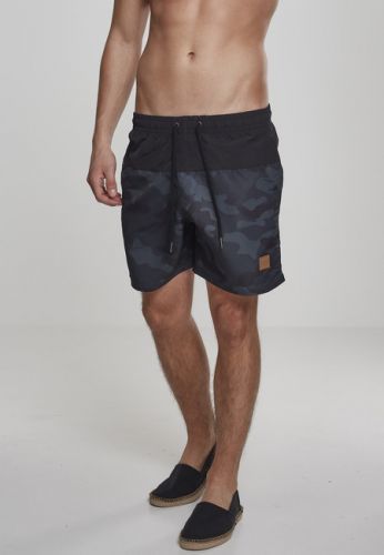 Urban Classics Block Swim Shorts black/dark camouflage - S