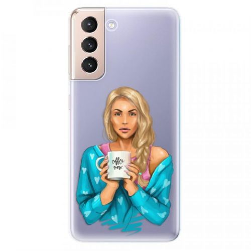 Odolné silikónové puzdro iSaprio - Coffe Now - Blond - Samsung Galaxy S21