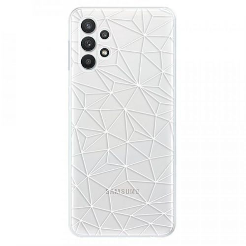 Odolné silikónové puzdro iSaprio - Abstract Triangles 03 - white - Samsung Galaxy A32 5G