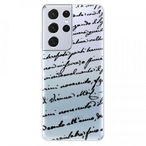 Odolné silikónové puzdro iSaprio - Handwriting 01 - black - Samsung Galaxy S21 Ultra