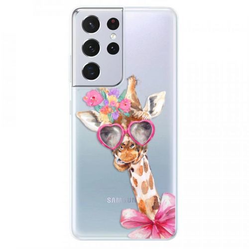 Odolné silikónové puzdro iSaprio - Lady Giraffe - Samsung Galaxy S21 Ultra