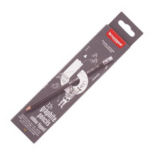 Grafitové ceruzky s gumou Bruynzeel Holland / sada 12 ks