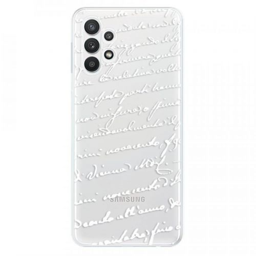 Odolné silikónové puzdro iSaprio - Handwriting 01 - white - Samsung Galaxy A32 5G