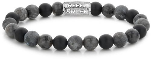 Rebel&Rose Obrúbený náramok Grey Rocks RR-80069-S 16,5 cm - S