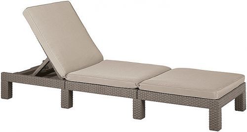 DEOKORK Zahradné lehátko z umelého ratanu DAYTONA (cappuccino)