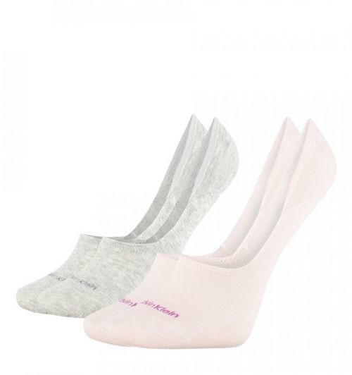 CALVIN KLEIN - 2PACK light pink combo neviditeľné ponožky