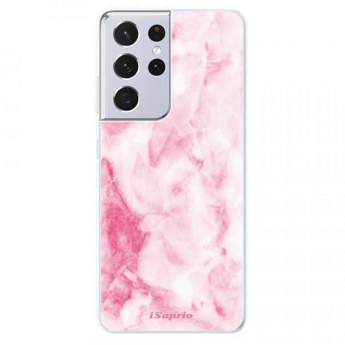 Odolné silikónové puzdro iSaprio - RoseMarble 16 - Samsung Galaxy S21 Ultra