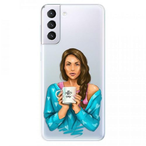 Odolné silikónové puzdro iSaprio - Coffe Now - Brunette - Samsung Galaxy S21+