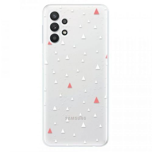Odolné silikónové puzdro iSaprio - Abstract Triangles 02 - white - Samsung Galaxy A32 5G