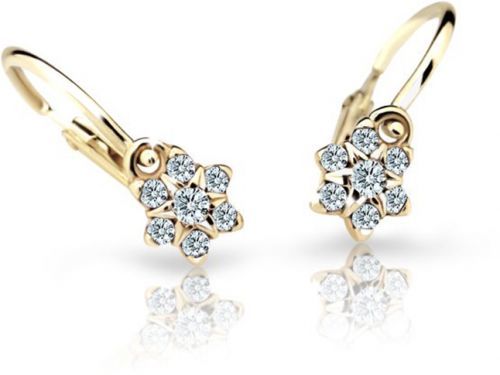 Cutie Jewellery Pôvabné detské náušnice zo žltého zlata C2152-10-X-1 bílá