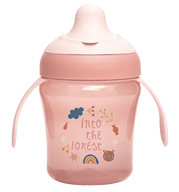 SUAVINEX,Nerozlievajúci hrnček FOREST 200ml,ružová