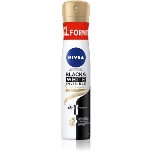 Nivea Black & White Invisible Silky Smooth antiperspirant v spreji 200 ml