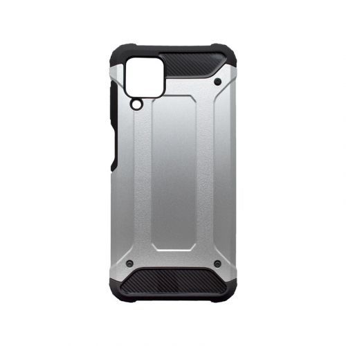 Samsung Galaxy A12 plastové puzdro, strieborná Military