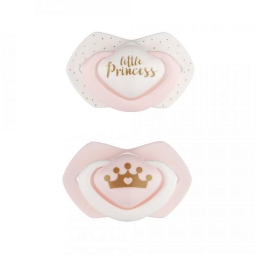 CANPOL BABIES Set symetrických silikónových cumlíkov 6-18m ROYAL BABY ružový 2 ks