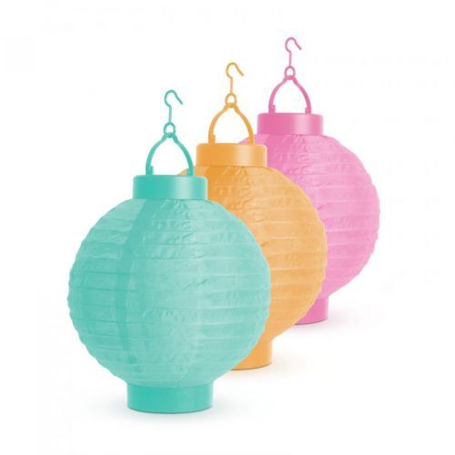 Solárny lampion - 3 farieb - studená biela  LED - 21 cm