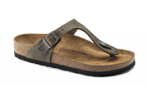 Birkenstock Gizeh FL Faded Khaki Regular Fit hnedé 1019327