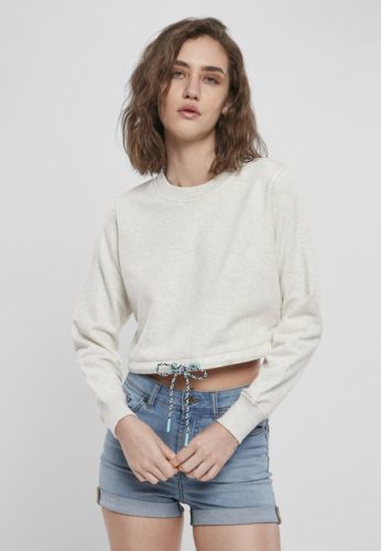 Urban Classics Ladies Oversized Cropped Crewneck lightgrey - XS