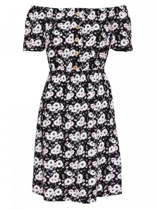 Sublevel Letné šaty  čierna / biela / ružová