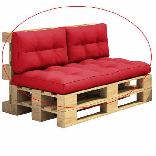 Polštáře na paletové sezení, červená, ARYO