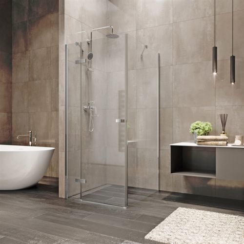 MEREO - Sprchový kút, Novea, štvorec, 100 cm, chróm ALU, sklo Číre, dvere ľavé a pevný diel CK10316ZL