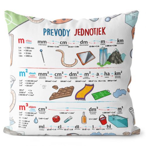 Vankúš Prevody jednotiek (Velikost: 40 x 40 cm)