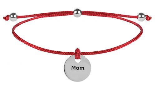 Troli Šnúrkový náramok Mamička červená / oceľová