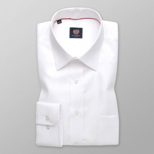 Pánska košeľa klasická biela s hladkým vzorom 12605