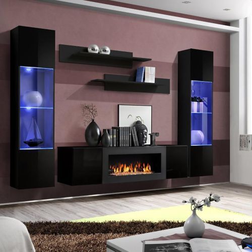 Obývacia stena + Biokrb  Fly M3 + Skło čierna