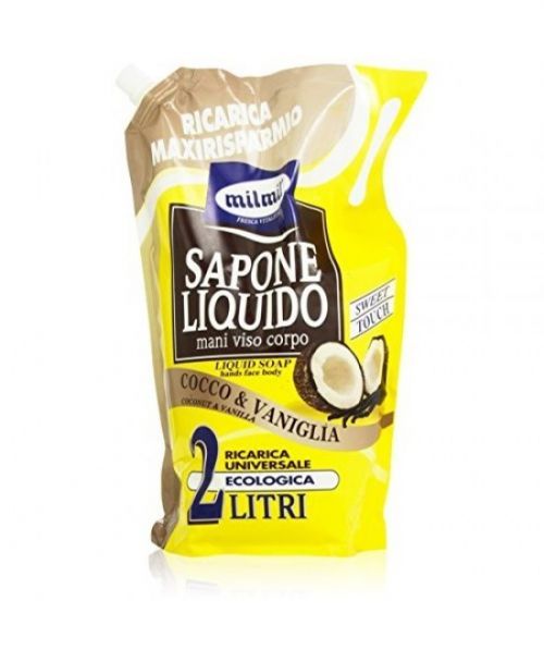 Milmil Coconut & Vanilla tekuté mydlo náplň 2000 ml