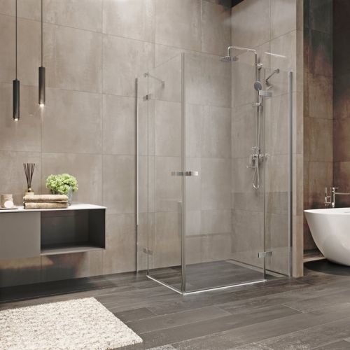 MEREO - Sprchový kút, Novea, obdĺžnik, 120x100 cm, chróm ALU, sklo Číre CK10416ZVR