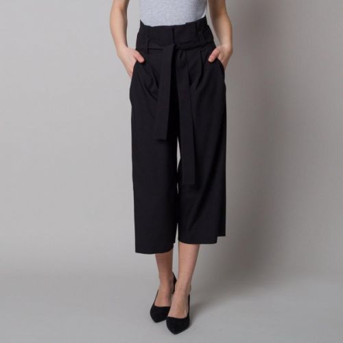Dámske látkové nohavice culottes čierne 12616