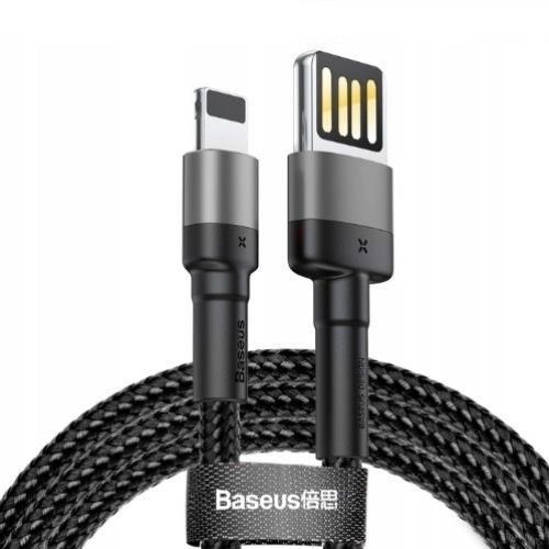 Kábel Baseus Cafule SP, USB na Lightning, 2, 4 A,1 m,sivý/čierny