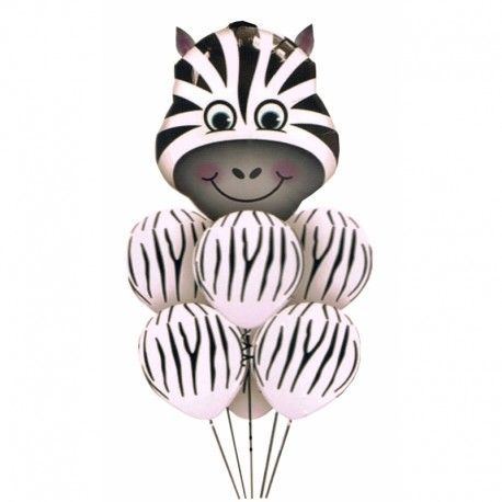 5950_1 Fóliový balón - safari zvieratká 60x70cm Zebra