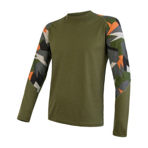 Pánske triko Sensor Merino Impress safari / camo 19200021