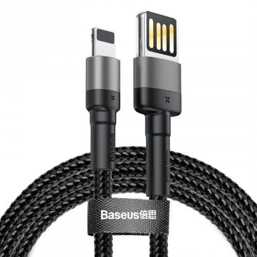 Kábel Baseus Cafule, USB na Lightning, 2, 4 A, 2 m, sivý/čierny